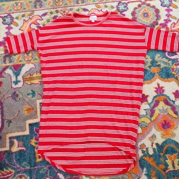 LulaRoe Red Stripped Shirt - Picture 1 of 6